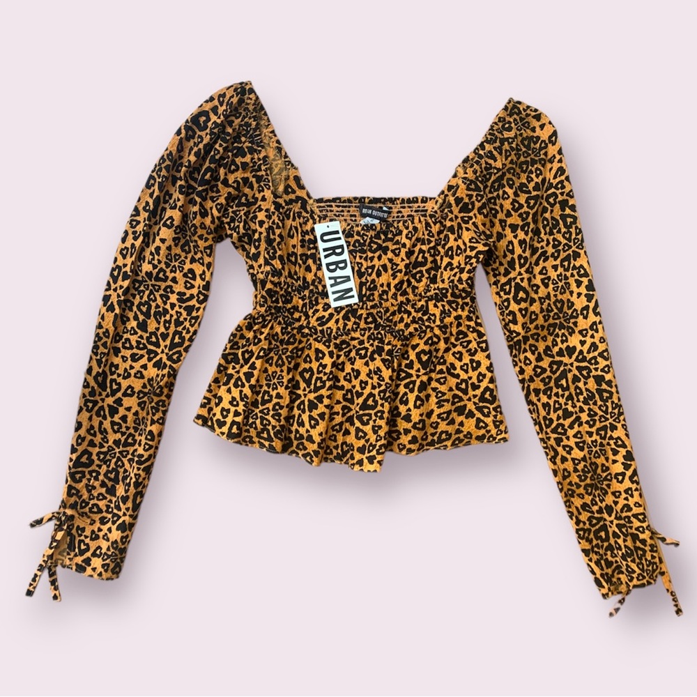 NWT Ava smock blouse cheetah small - Picture 3 of 7